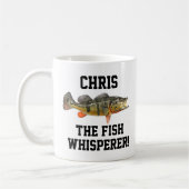 Mug Nom drôle Peacock Basse Poisson Whisperer Pêche (Gauche)