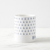 Mug Nom du bateau Ancre nautique Bleu côtier (Centre)