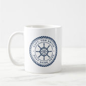 Mug Nom du bateau du capitaine sur mesure roue du navi (Gauche)