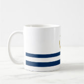 Mug Nom du bateau nautique, Ancre d'or Bleu de la Mari (Gauche)