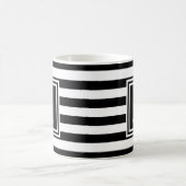Mug Nom du bateau rayure noire et blanche Ancre (Centre)