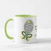 Mug Nom du bétail jaune baby shower vert (Gauche)
