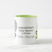 Mug Nom du bétail jaune baby shower vert (Centre)