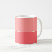 Mug Nom du bloc de couleur Bandes rouges roses (Devant droit)