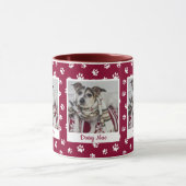 Mug Nom du chien mignon et photo Empreintes de pattes  (Centre)