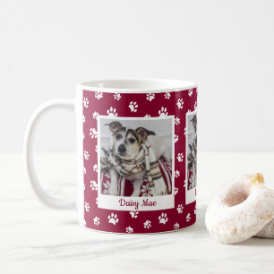 Mug Nom du chien mignon et photo Empreintes de pattes