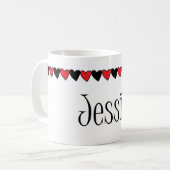 Mug Nom du coeur de Jessica (Devant gauche)
