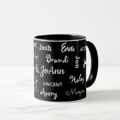 Mug Nom du couple avec enfants et petits-enfants Noms (Devant droit)