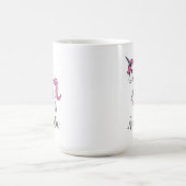 Mug Nom du dessin animé Cute Pink Unicorn (Centre)