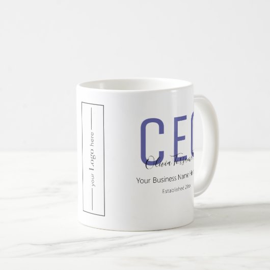 Mug Nom du directeur général Logo de l'entreprise (Devant droit)