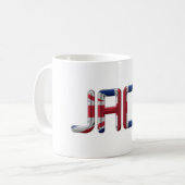 Mug Nom du drapeau britannique Union Jack Typographie (Devant gauche)