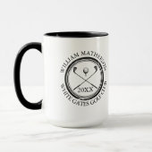 Mug Nom du golfeur et du club, Date Black and White Go (Gauche)