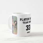 Mug Nom du joueur de softball Numéro de l'équipe 2 Pho (Devant gauche)