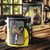 Mug Nom du joueur de softball Numéro de l'équipe 2 Pho