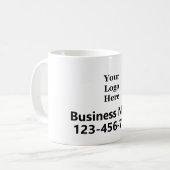 Mug Nom du logo de l'entreprise et numéro de téléphone (Devant gauche)