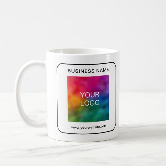 Mug Nom du logo de l'entreprise Url Code QR Modèle cli (Gauche)