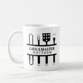 Mug Nom du maître du grill pour la fête des pères (Gauche)