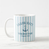 Mug Nom du marin personnalisé Floride Ancre (Gauche)