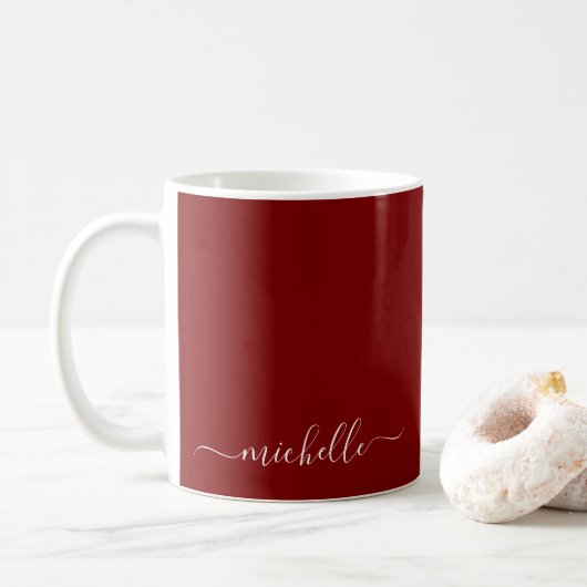 Mug Nom du modèle Couleur Rouge Profond Typographie Sc (Avec donut)