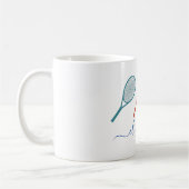 Mug Nom du monogramme à thème de tennis (Gauche)