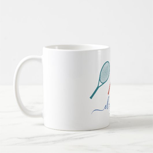 Mug Nom du monogramme à thème de tennis (Gauche)