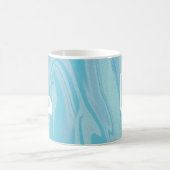 Mug Nom du monogramme Abstrait Marbre Bleu (Centre)