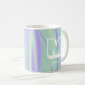 Mug Nom du monogramme Abstrait Marbre violet vert (Devant droit)
