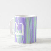 Mug Nom du monogramme Abstrait Marbre violet vert (Devant gauche)
