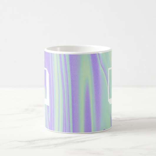 Mug Nom du monogramme Abstrait Marbre violet vert (Centre)