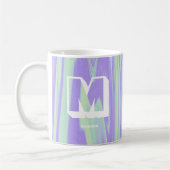 Mug Nom du monogramme Abstrait Marbre violet vert (Gauche)