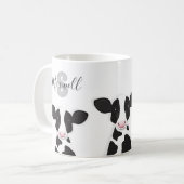 Mug Nom du monogramme Animal de vache (Devant gauche)