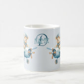 Mug Nom du monogramme Avion Happy Blue Bear Pilot (Centre)