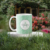 Mug Nom du monogramme Cheval de mer blanc Squelette Mo