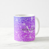 Mug Nom du monogramme de la Parties scintillant rose e (Devant droit)