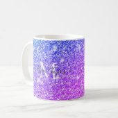 Mug Nom du monogramme de la Parties scintillant rose e (Devant gauche)