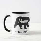 Mug Nom du monogramme de l'ours de maman rustique (Gauche)