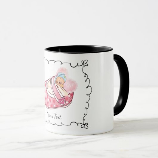 Mug Nom du monogramme de l'ours en peluche (Devant droit)