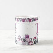 Mug Nom du monogramme de pingouin Noël (Centre)