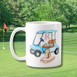 Mug Nom du monogramme des clubs de panier personnalisé<br><div class="desc">Clubs de panier personnalisés avec nom et balle de golf monogrammed —C'est un cadeau idéal pour tous les amateurs de golf — simple et classique. Personnalisez-le avec vos initiales/monogrammes. Si vous avez des questions de conception ou une demande spéciale,  veuillez envoyer un courriel à : charmdesignstudio@rcn.com</div>