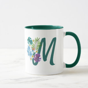 Mug Nom du monogramme du paradis tropical