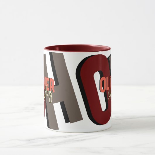 Mug Nom du monogramme en gras avec ombre (Centre)