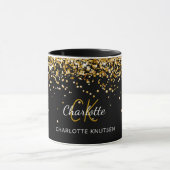 Mug Nom du monogramme en or noir (Centre)