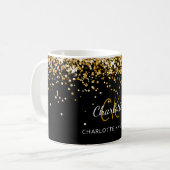 Mug Nom du monogramme en or noir (Devant gauche)