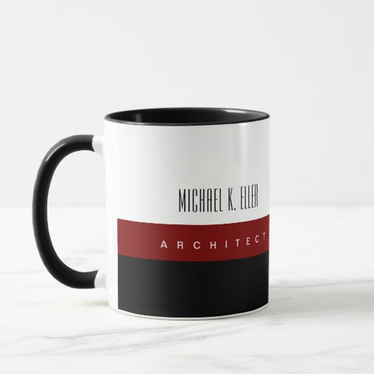 Mug Nom du monogramme et emploi Architecte moderne (Gauche)