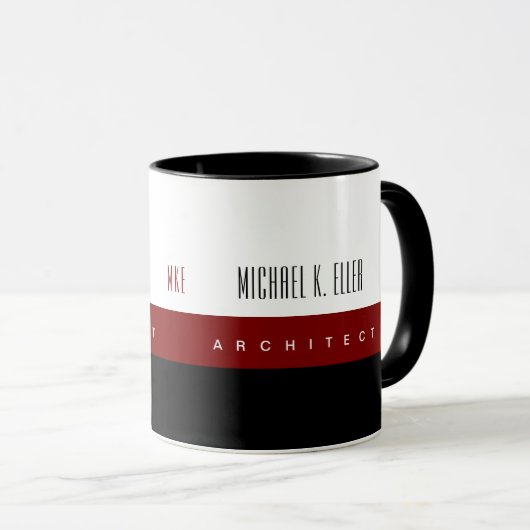 Mug Nom du monogramme et emploi Architecte moderne (Devant droit)