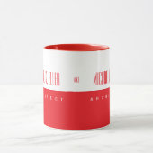 Mug Nom du monogramme et emploi Couleur rouge moderne (Centre)