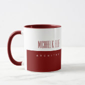 Mug Nom du monogramme et emploi Moderne Rouge profond (Gauche)