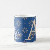 Mug Nom du monogramme Floral moderne (Centre)