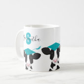 Mug Nom du monogramme Graduation de la vache (Devant gauche)