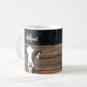 Mug Nom du monogramme Holstein Cow Dairy Farm Livestoc (Devant gauche)